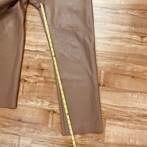 ARITZIA 12 Wilfred Womens Melina Vegan Leather Straight Leg High Rise Pants Boho - Picture 14 of 16